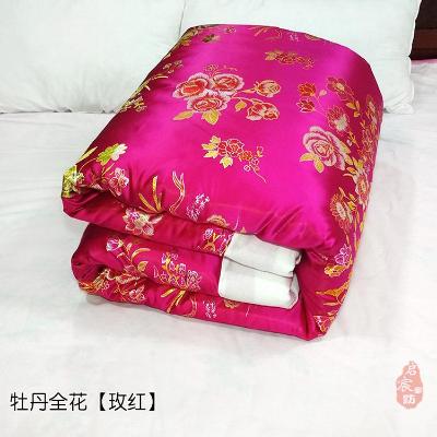 绸缎棉花被 丝绸缎被子结婚嫁妆喜被大红龙凤锦缎冬季 定做手工老式