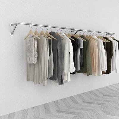 女装上墙正侧挂衣服架子壁挂式衣架服装店店挂衣杆货架装修展示架