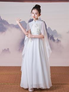 中国风女童弹古筝演出服民乐合唱古典舞表演服超仙雪纺古风礼服裙