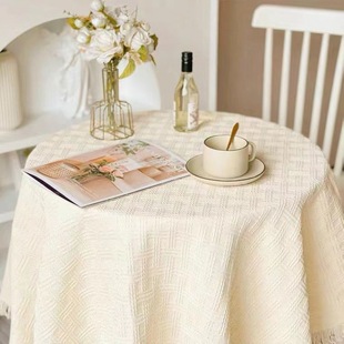 热销拍照桌布法式奶油风蕾丝茶几盖布感客厅圆桌布餐桌布台布代发