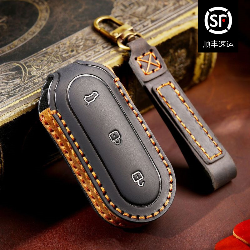 汽车钥匙套适用于理想L9专用钥匙保护手工真皮高档全包皮壳钥匙扣