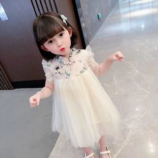 女童旗袍夏季2024新款超仙公主裙女孩短袖连衣裙儿童中国风裙子