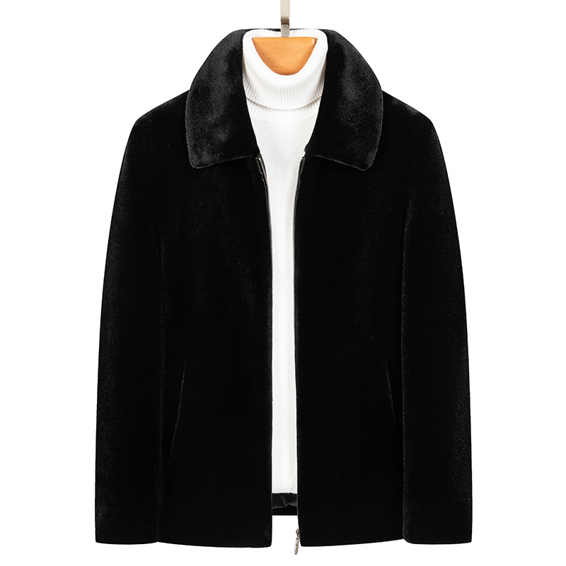 新款貂皮外套男貂绒大衣整貂皮草水貂毛加厚皮毛一体冬季真皮皮衣