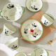 熊猫花花果奈陶瓷餐具 可爱ins卡通饭碗儿童家用创意礼品盘子套装