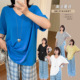 2025微胖大码韩版通勤风休闲V领T恤夏新款加肥宽松短袖上衣纯色潮