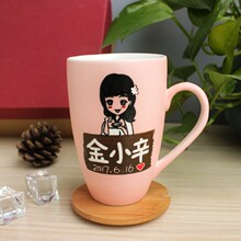 情侣对杯个性 创意卡通照片q萌头像diy 陶瓷杯刻字一对水杯马克杯