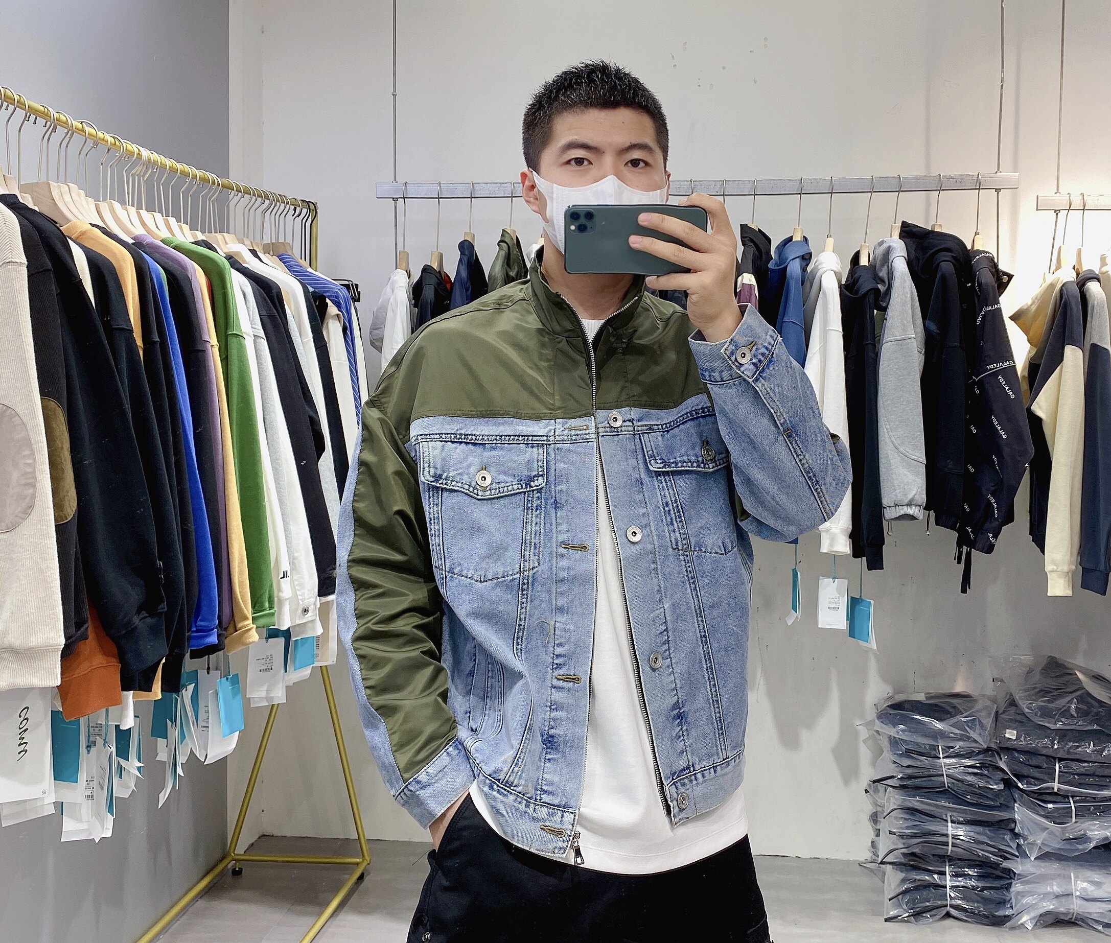 秋季立领休闲拼接外套帅气百搭上衣潮牌流行夹克