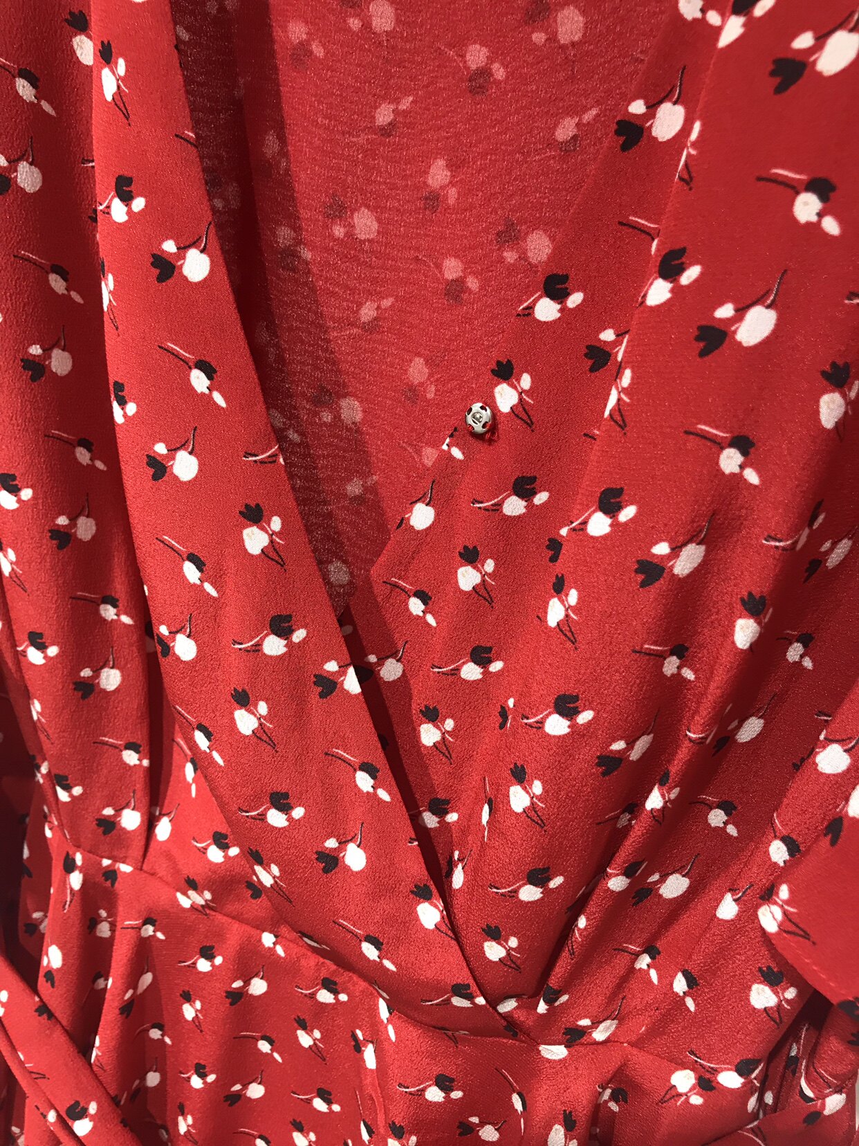 气质显白烂漫红色印花真丝短裙飞飞袖短短袖连衣裙