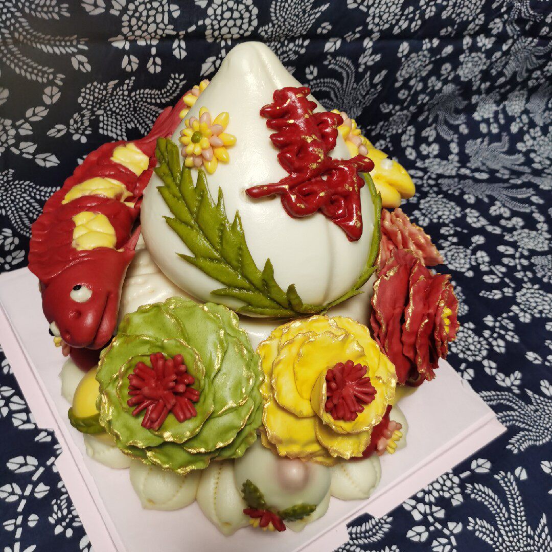 花饽饽祝寿过中式生日蛋糕祝福礼物结婚庆典贺礼馍馍纯手工蔬菜泥