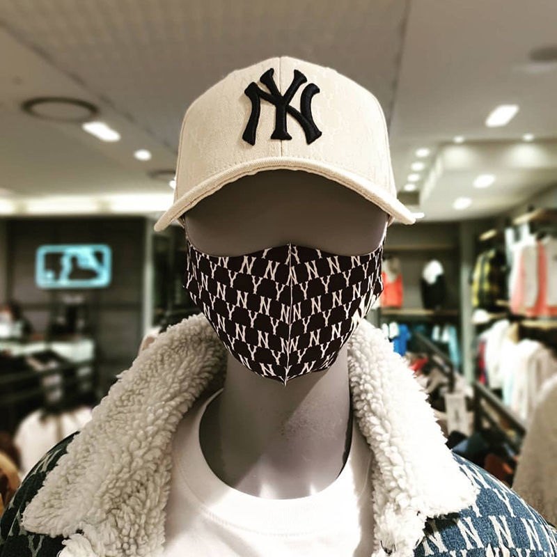 口罩韩国3d立体时尚潮牌mlbny印花老花口罩