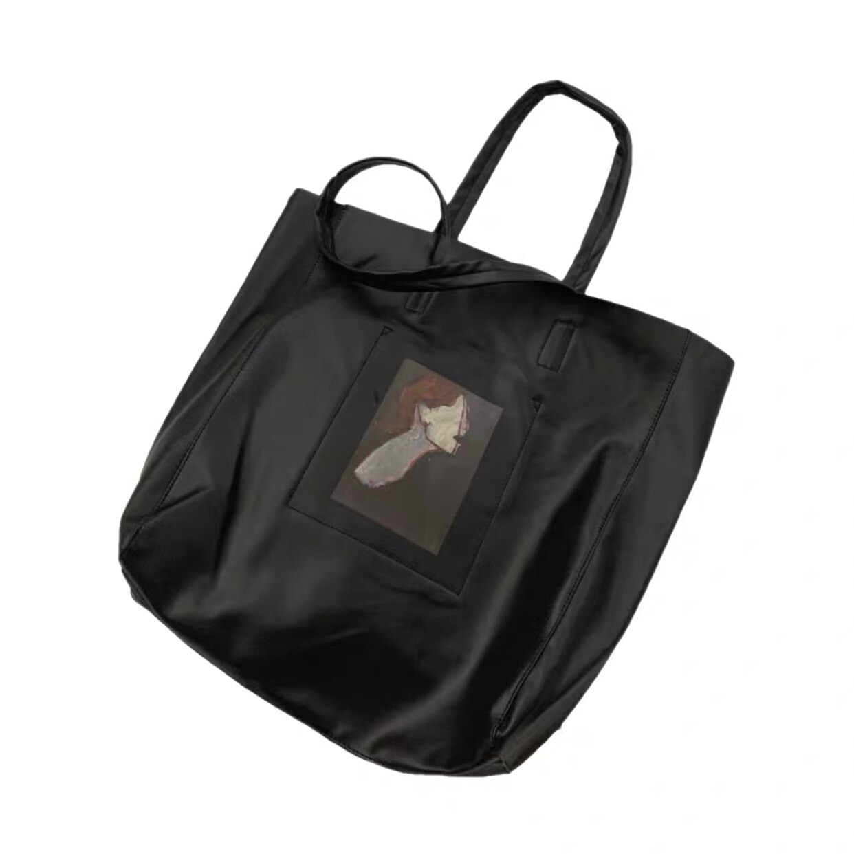 手工定制1of1remake烫画手提包大容量软皮皮包挎包挎包