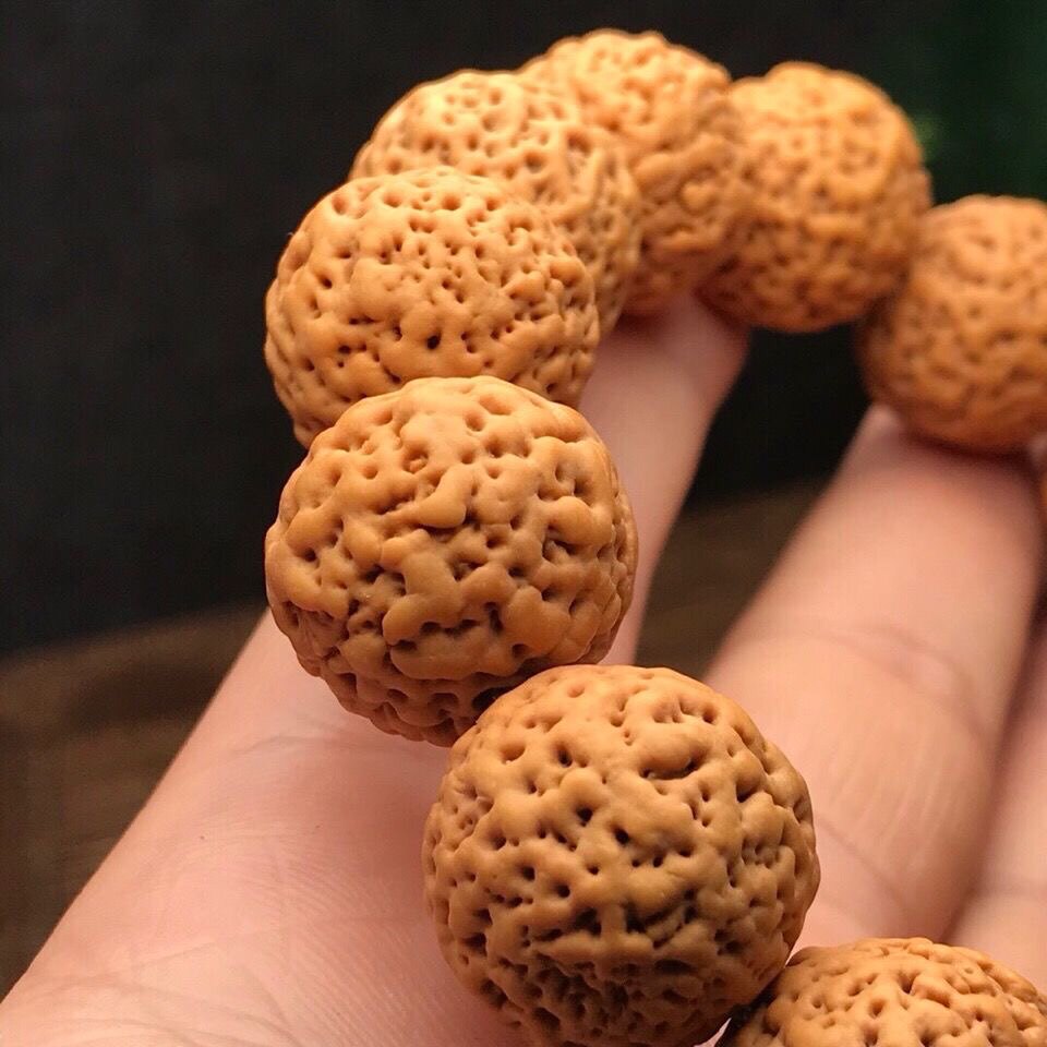 精选密纹满肉佛螺菩提子佛罗大金刚菩提蜂窝男士手串