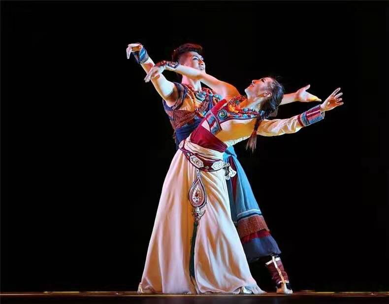 舞蹈演出服藏族民族民族舞噶鲁情歌舞台表演艺考民族服装