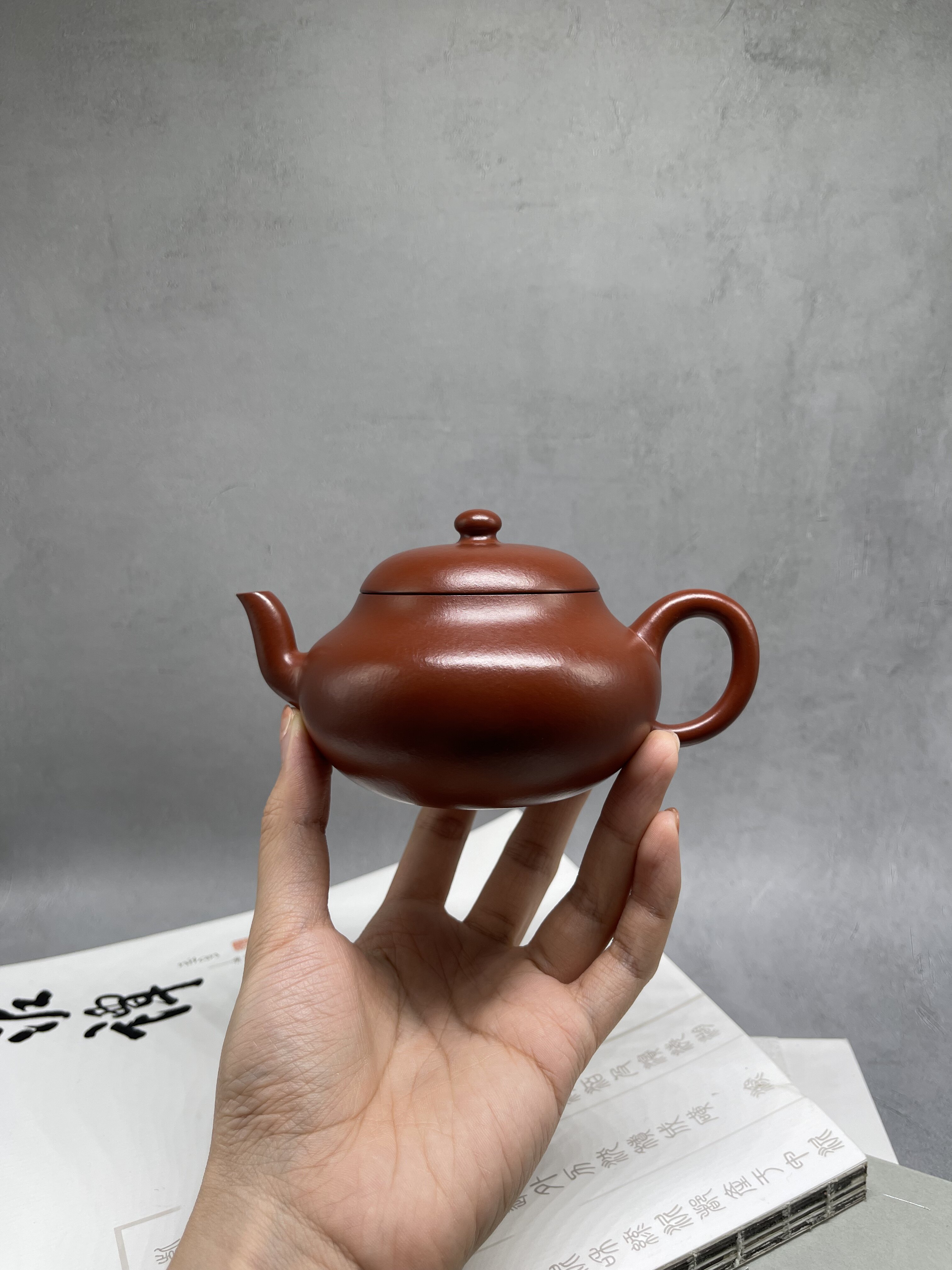 家用单人手工朱泥纯原矿紫砂壶红霞现货刘红霞泥古茶壶