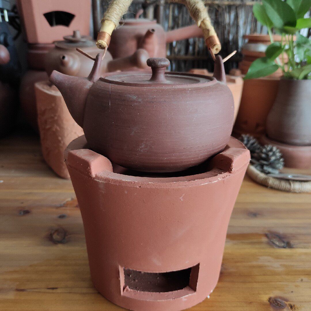 潮州红泥火炉煮茶火炭炭炉木炭茶炉粗陶茶壶茶道