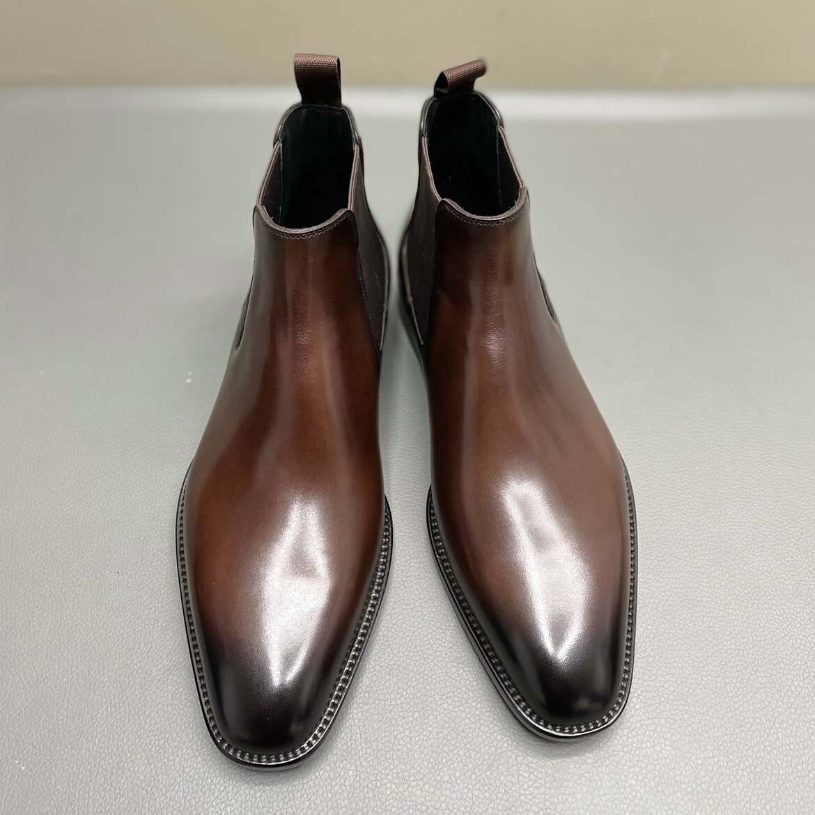 墙裂推荐意大利切尔西靴男皮靴小牛牛皮男鞋马丁切尔西靴