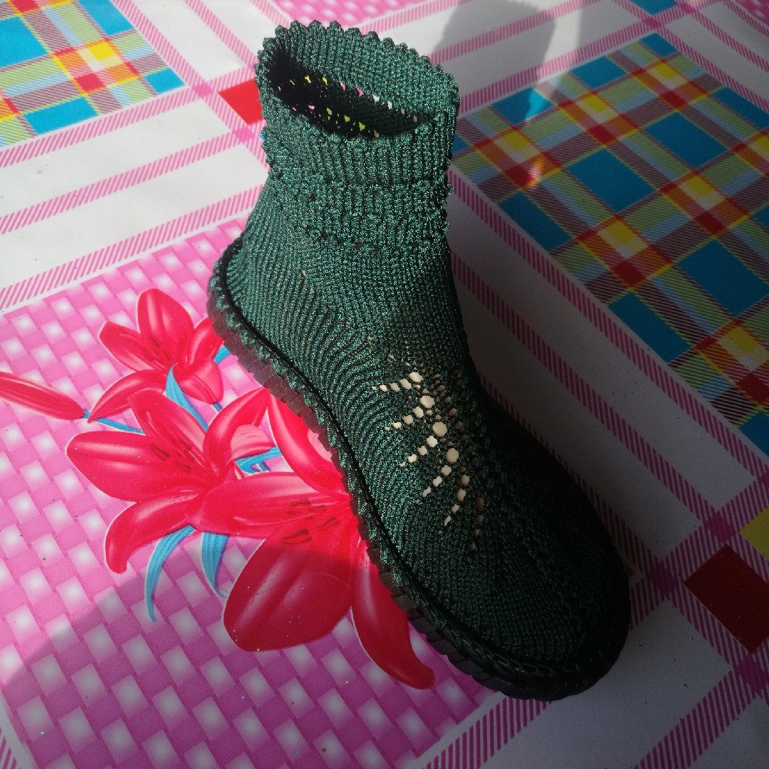 女鞋春秋平底民族风短靴洞洞手工钩织鞋袜旅游礼服定制