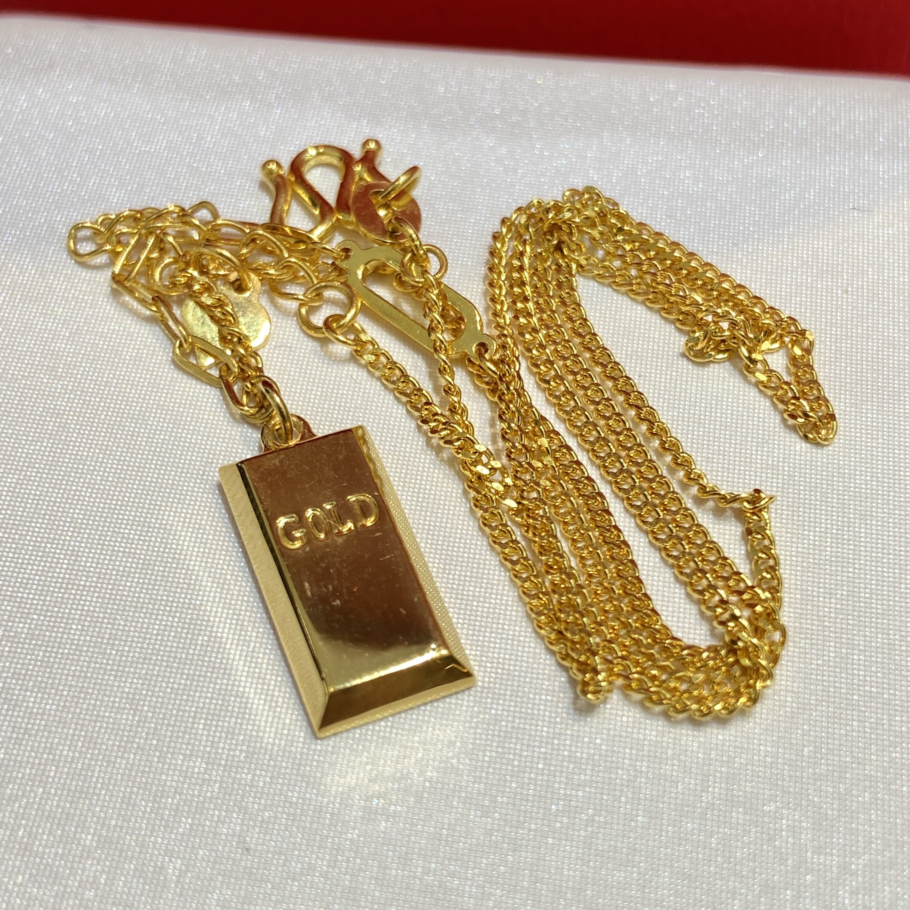 金条5g足金暴富小金项链亮镜巧克力礼物按克计价黄金项链