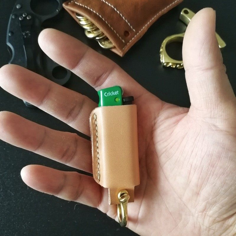 包邮摇滚短款cricket草蜢一次性打火机手工真皮情侣煤油打火机