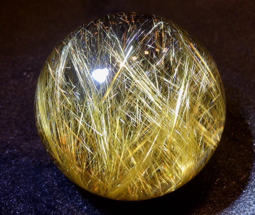 直径71公分天然金发顺发水晶球摆件晶体通透发晶奇石