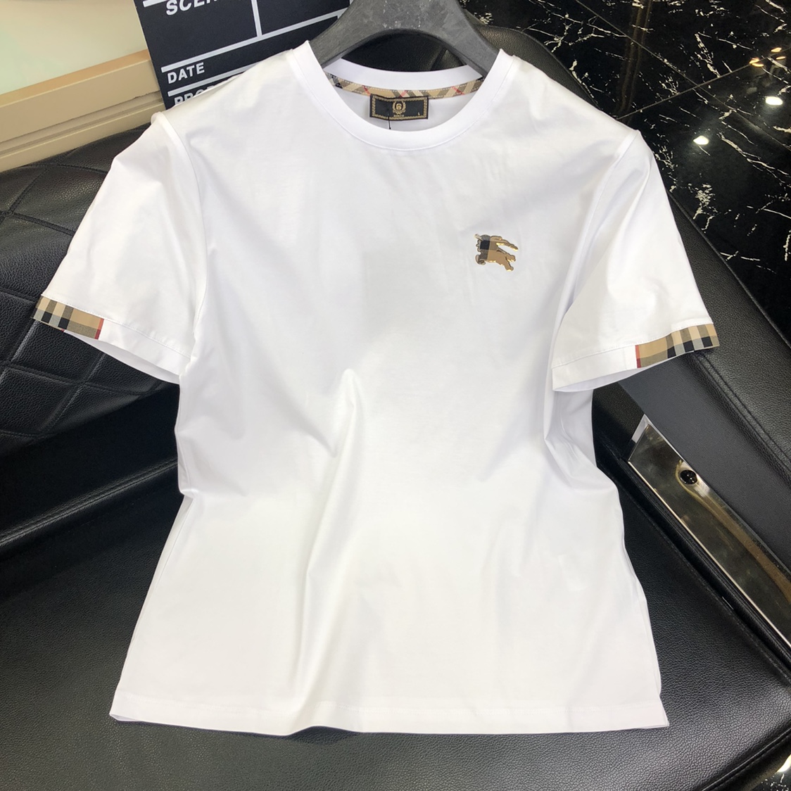 欧洲站丝光棉短袖T恤男B家战马刺绣t2021新款高端大牌欧货ins体恤