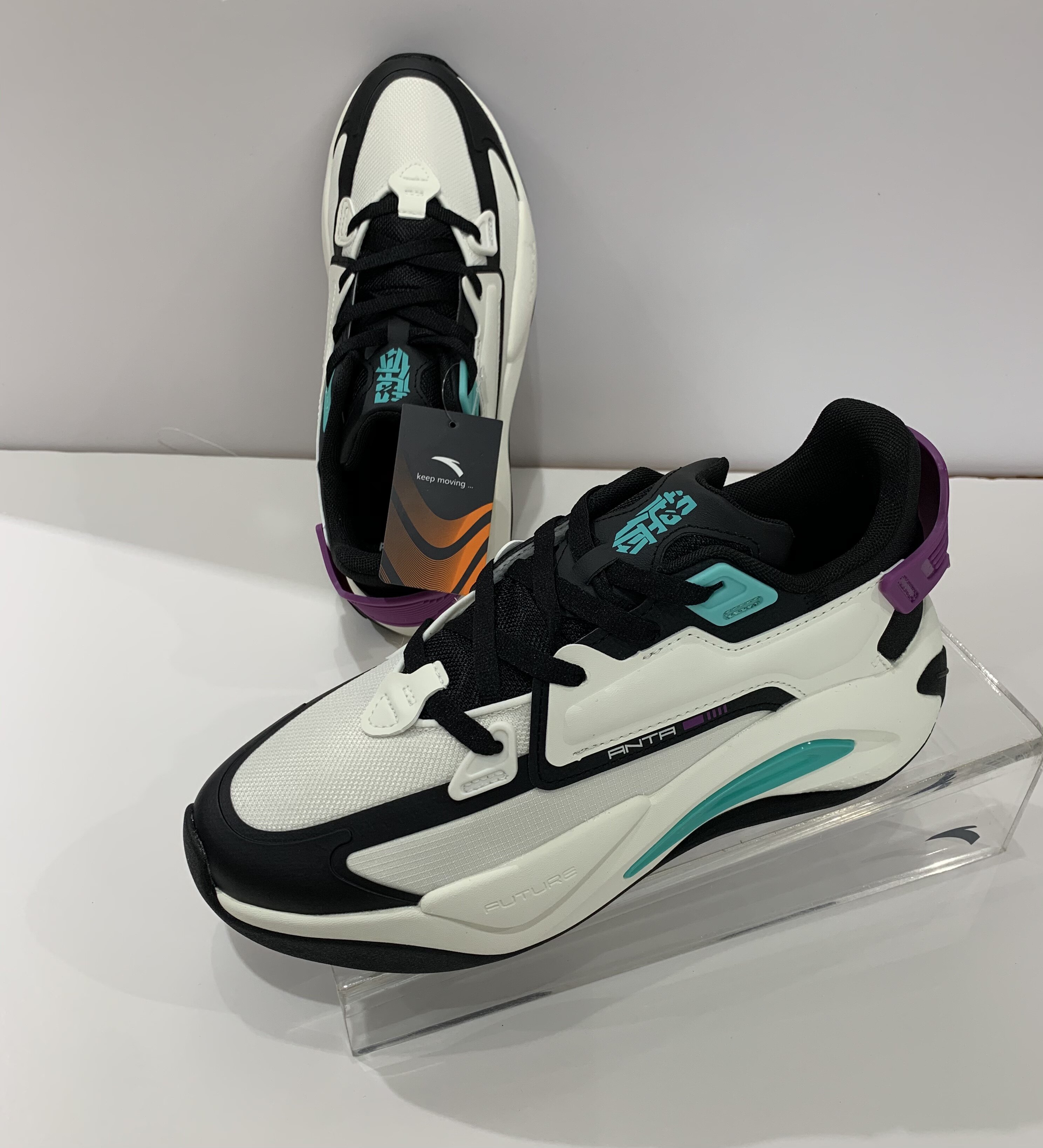 安踏篮球文化鞋男2021春季新款超体老爹复古运动休闲鞋