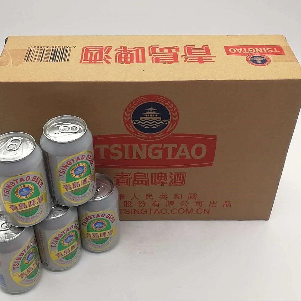 出口青岛啤酒新加坡香港白罐330ml24罐登州路产地青岛啤酒