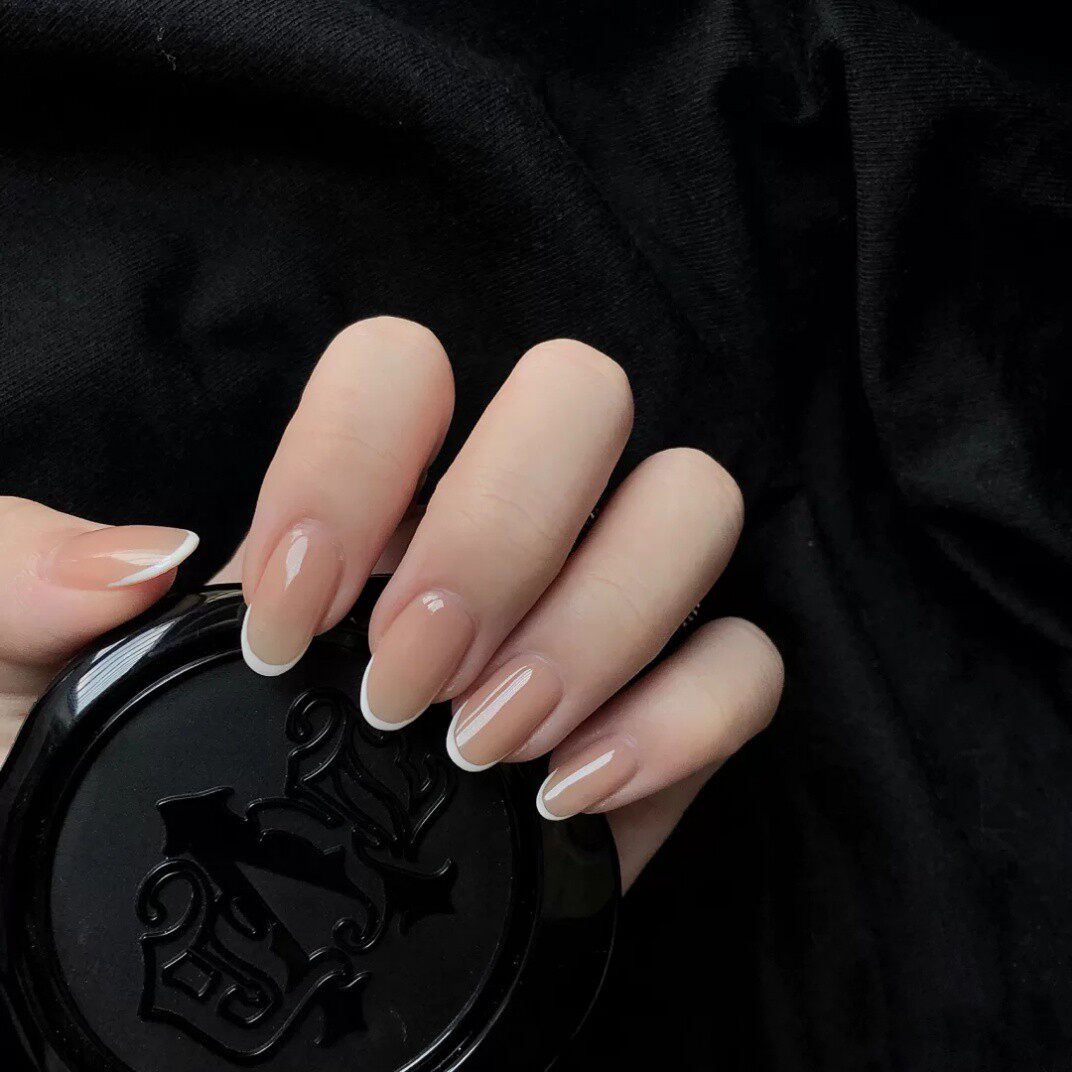 yoyo定制甲片经典法式边清裸色显白日常通勤美甲工具