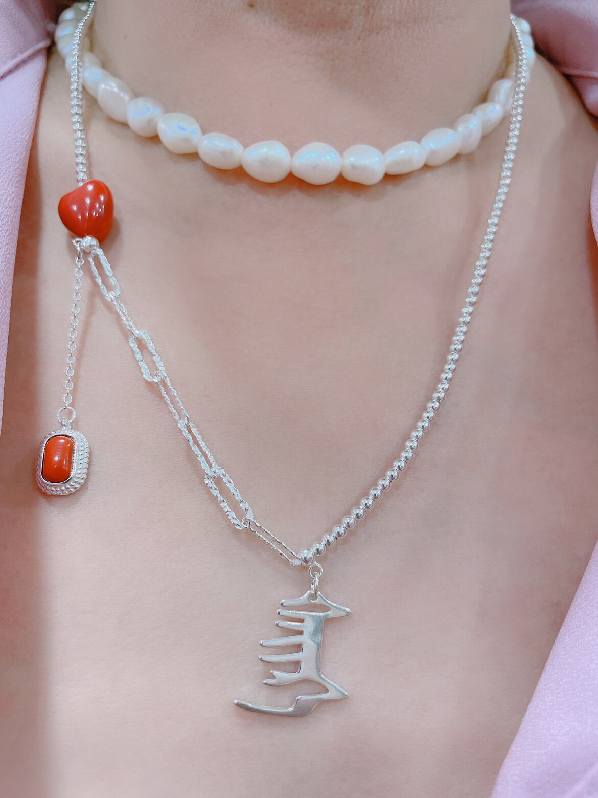 银饰纯银艾斯原创手工网红款蒙文项链蒙古时尚项链