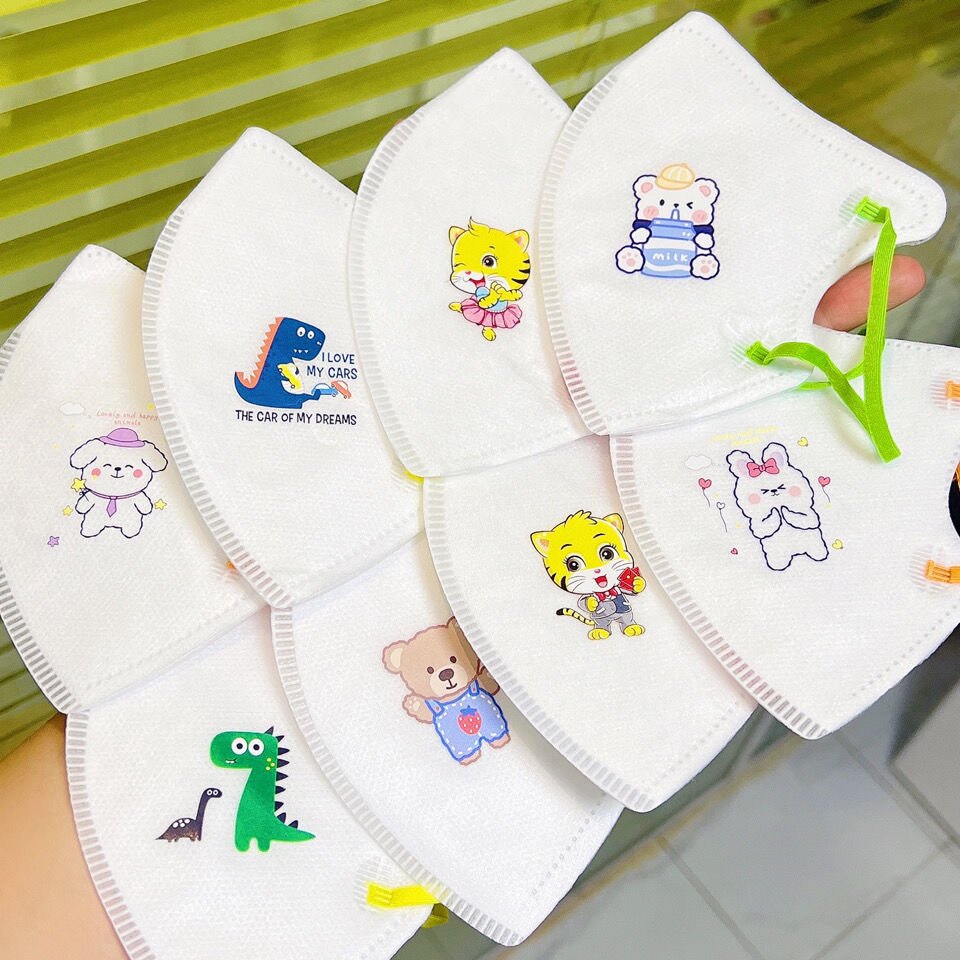 防护一次性儿童立体口罩三层适合10岁宝宝图案口罩