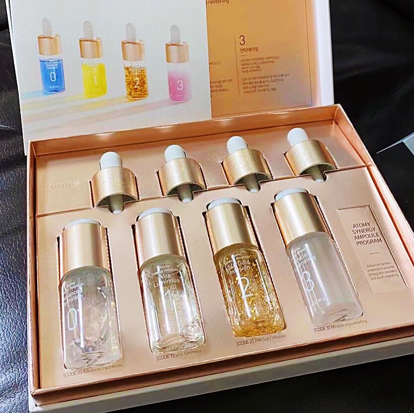 韩国正品艾多美atom美新新款增效安瓶补水保湿面部护理套装