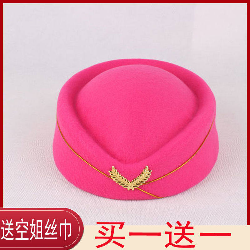 空姐帽子乘务员百搭毛呢优雅舞台演出英伦礼仪帽子