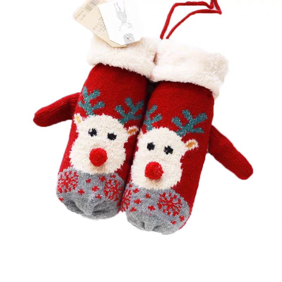 手套盛琦女冬保暖加绒加厚可爱圣诞节礼物少女手套