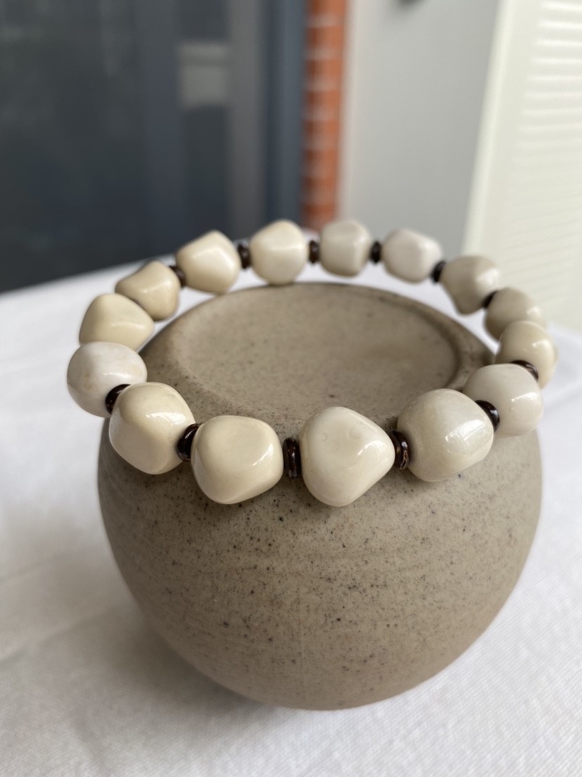 泰国龙宫白舍利舍利文玩手串11m小众木作