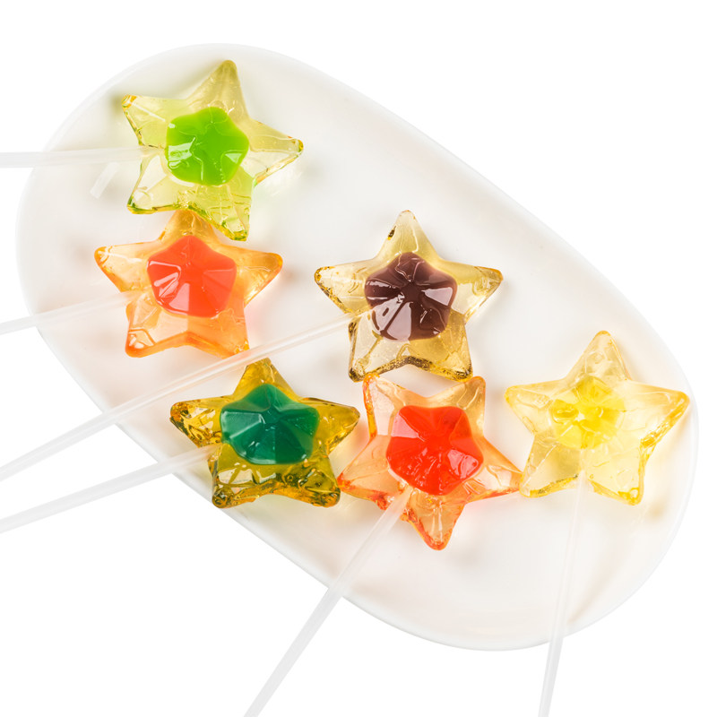 百嘉嘉尚长杆五角星棒棒糖整袋可爱创意糖果长棒糖果