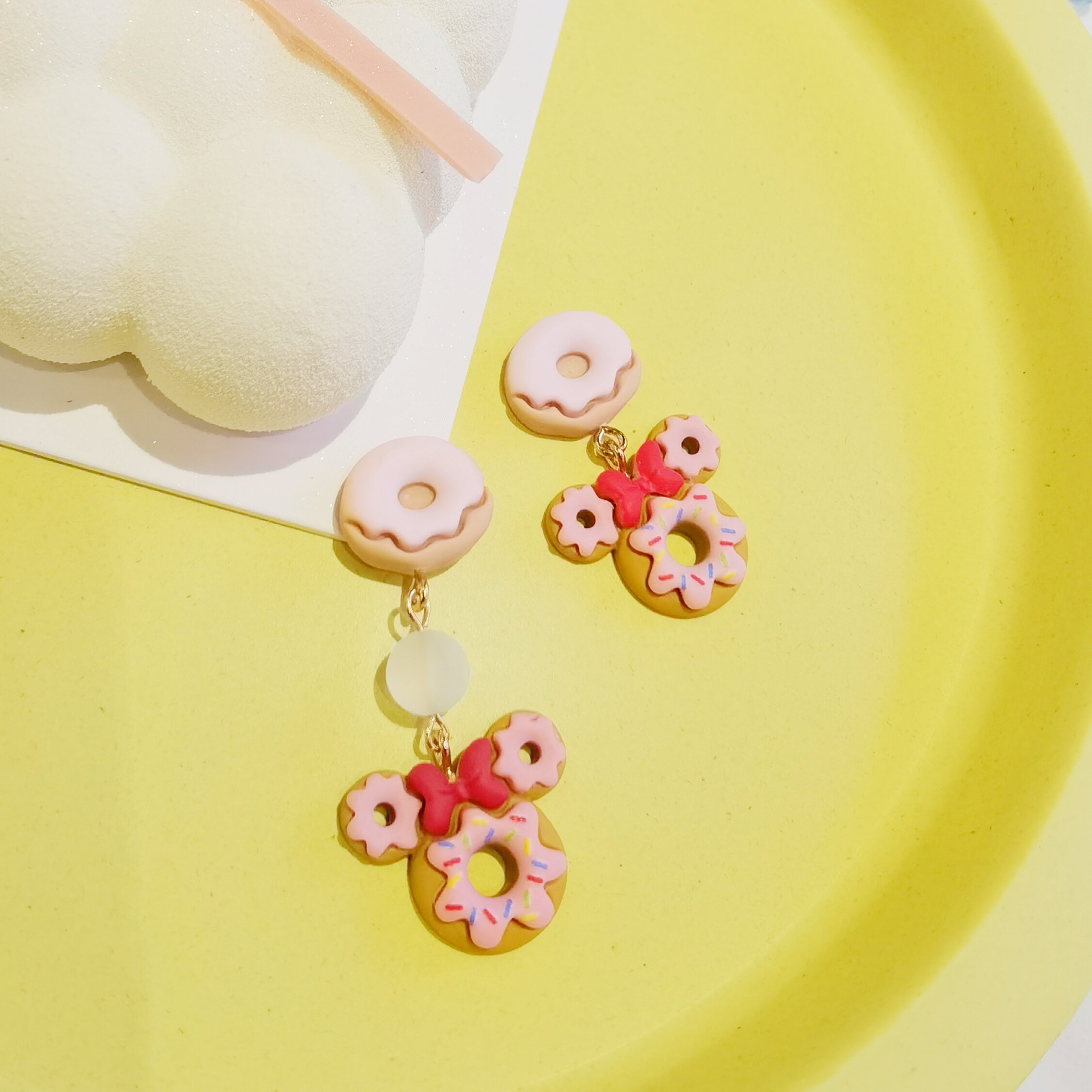 可爱耳夹百搭减龄童趣爱搞甜甜圈米妮少女ins耳环