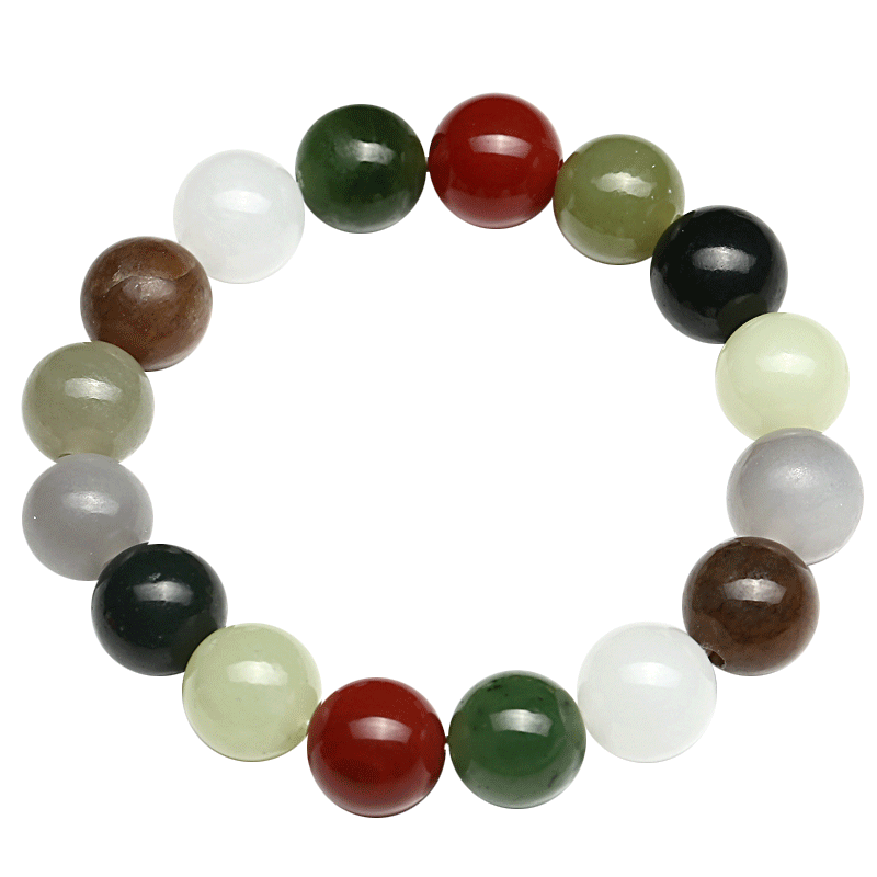 和田玉手手串七彩云南玉白玉器珠串男女女款玉石手饰