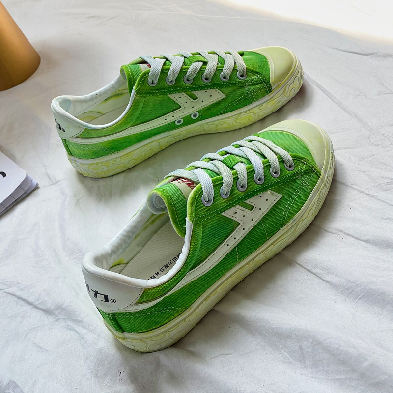 回力ow联名樱花薄荷绿帆布鞋女鞋百搭休闲鞋帆布鞋