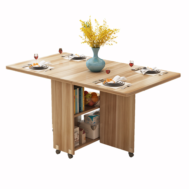 折叠餐桌宜家用小户型长方形简约易多功能可伸缩移动吃饭桌子4人