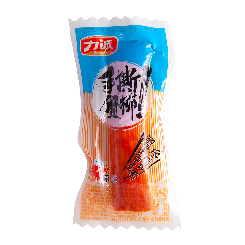 零食力诚手撕蟹柳蟹肉棒250g海味即食休闲蟹棒蟹系列