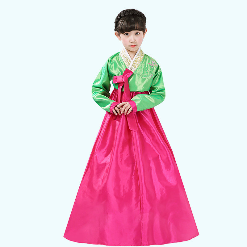韩国小孩传统古装改良儿童女童韩服朝鲜族中秋儿童演出服