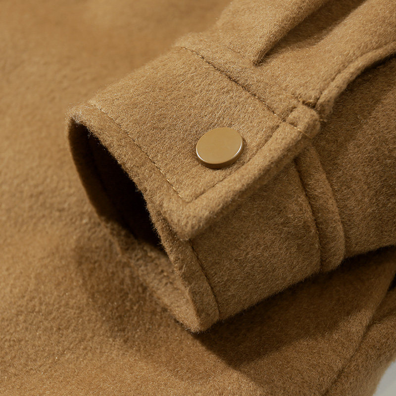 出口毛呢羽绒服衬衫轻薄中长女中外套羊毛英国羽绒服