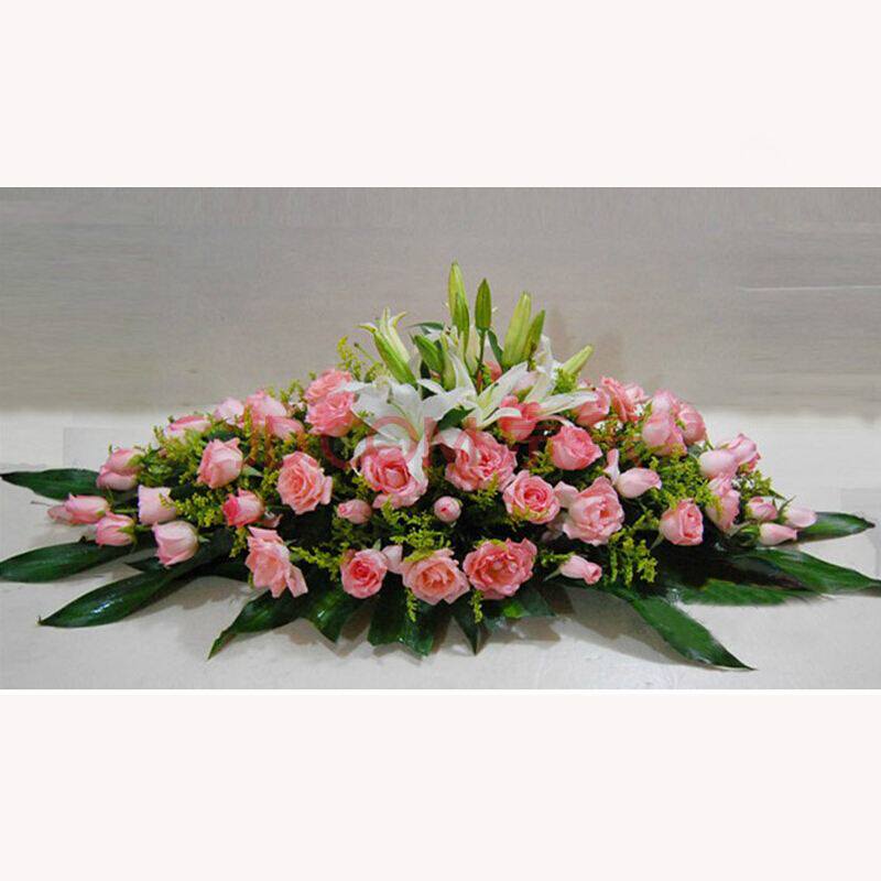 讲台演讲鲜花下垂小桌婚礼宴会签到会议桌花上商务用花