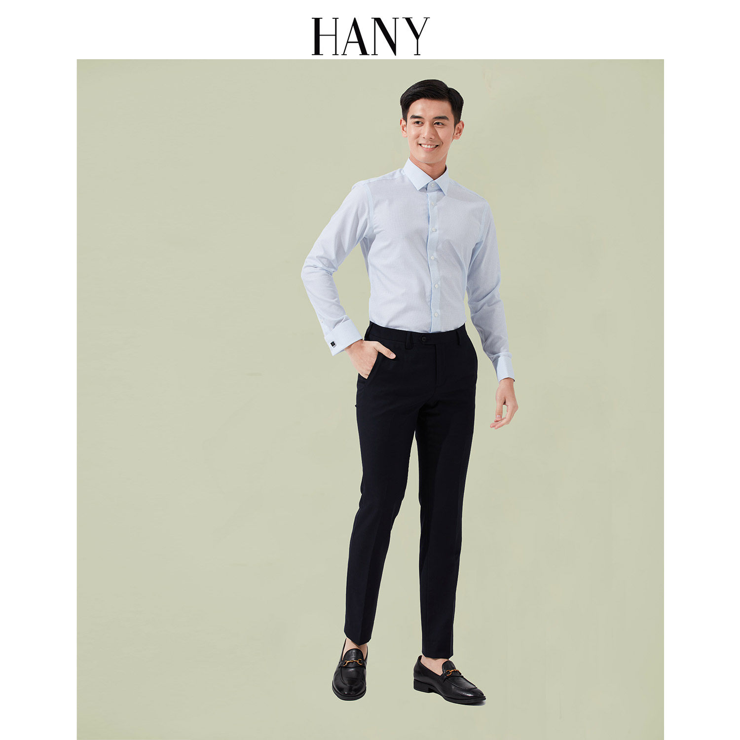 hany法式衬衫汉尼免烫长袖抗皱商务结婚西装衬衫