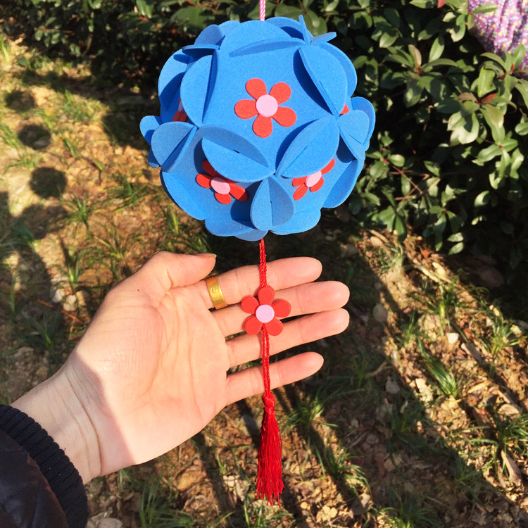 装饰新年挂饰元旦手工手工制制作diy花球节日手工创意粘贴类