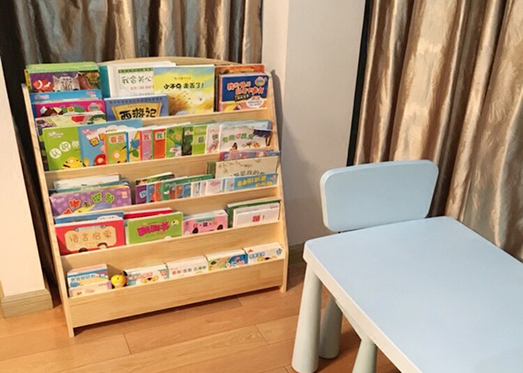 绘本书架幼儿园实木区宝贝宝宝早教本馆读书本家书架