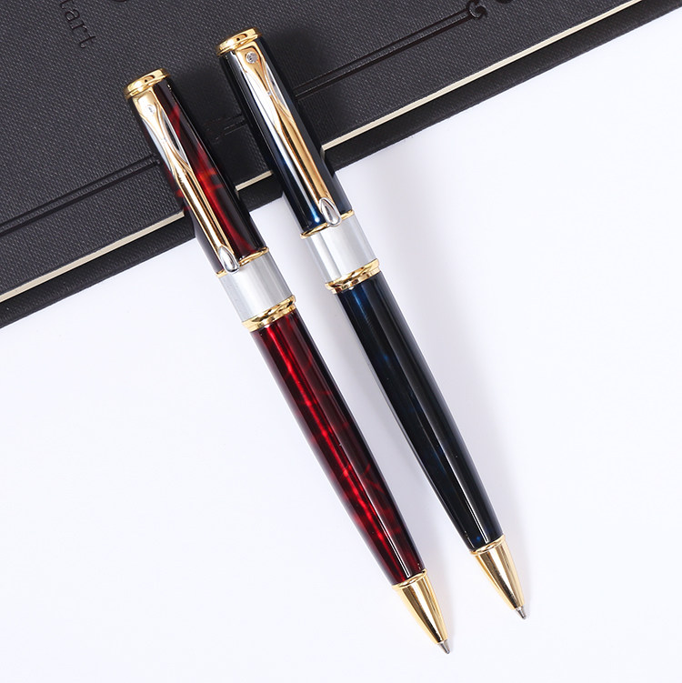 包邮旋转商务签字烤漆金属男笔女书写办公签名宝珠