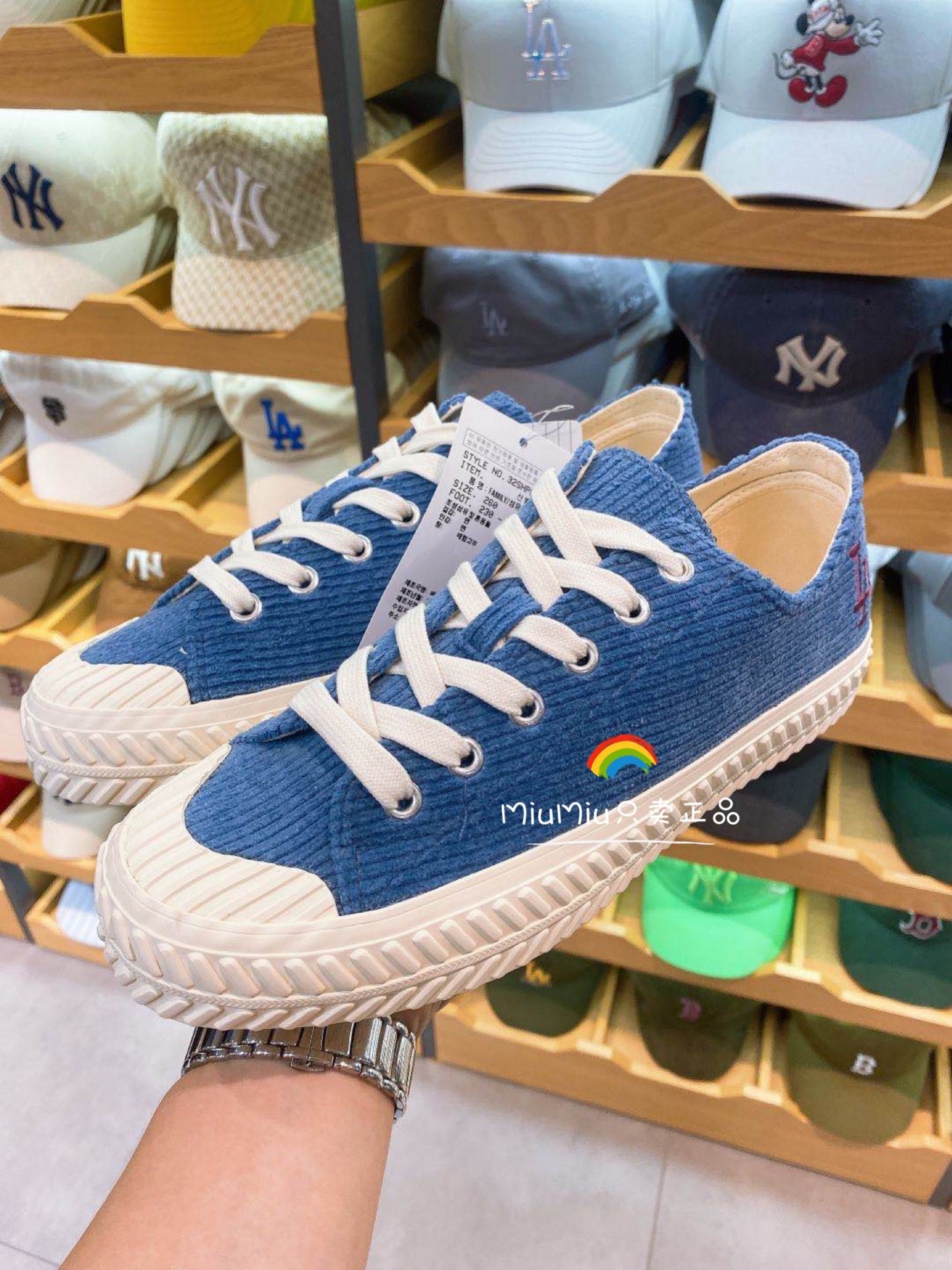 只售正品韩国mlb新款灯芯绒饼干鞋板鞋男女同板鞋