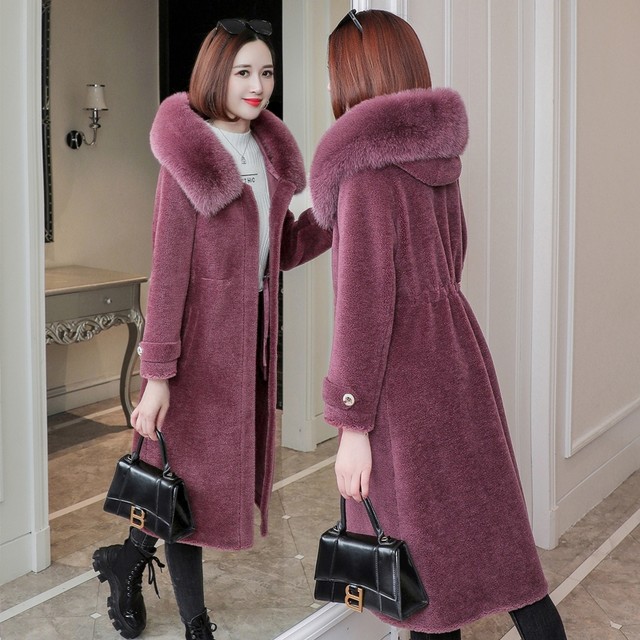 Sheep shear coat female fur integrated long 2020 new particle wool fountain fountain Mao Ning feda jacket Sheep shear coat female fur integrated long 2020 new particle wool fountain fountain Mao Ning feda jacket