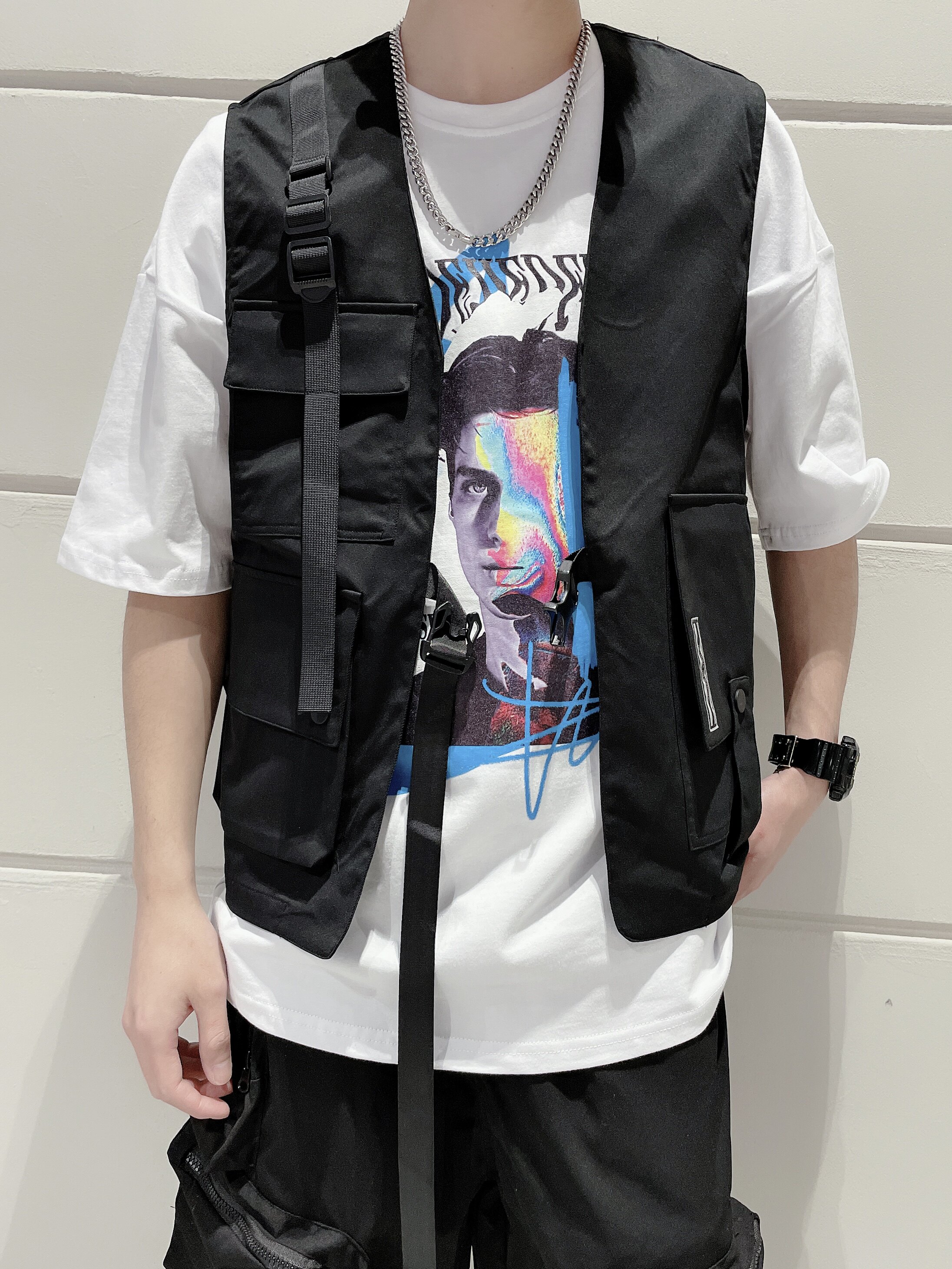 春秋机能工装战术户外马甲男多口袋钓鱼摄影师背心